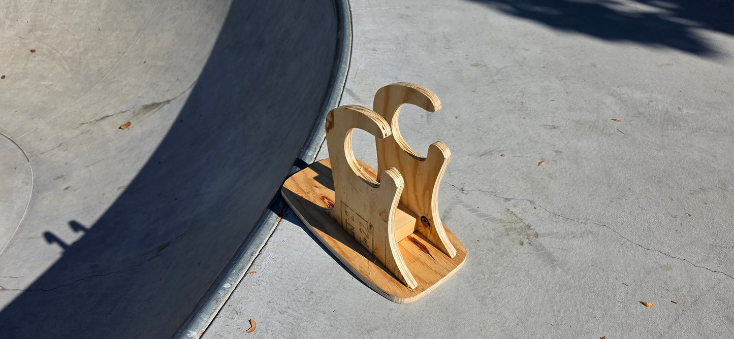 The Construction Claw - Handmade Longboard Stand | Freestanding Display Rack