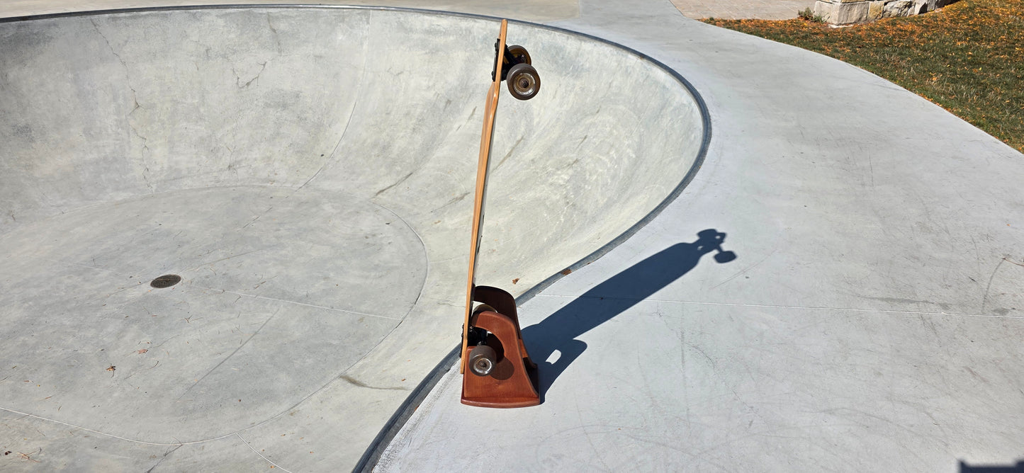 The Wave – Handcrafted Mahogany Skateboard Stand